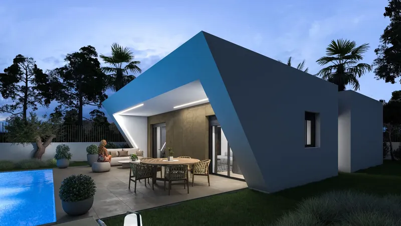 Single-storey villas with a pool