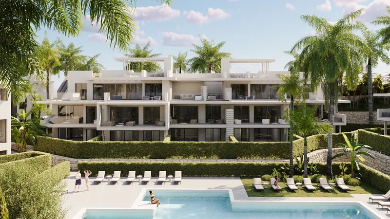 Apartamentos con terrazas en Estepona junto al mar