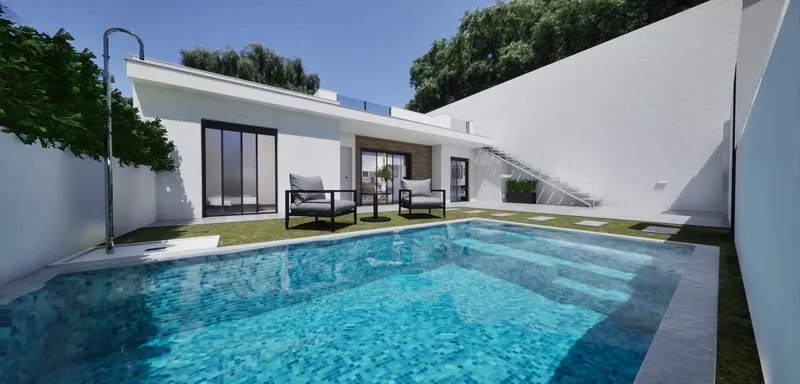 Semi-detached villas with a pool in Torre-Pacheco