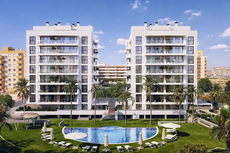 Apartments in Guardamar del Segura, 1.6 km from the beach