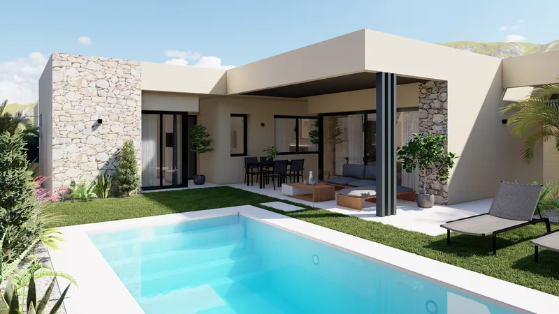 Villas with pool at Altaona Golf Resort in Murcia