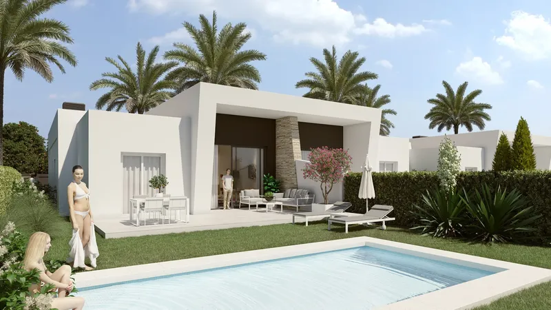 Semi-detached villas with pool and solarium