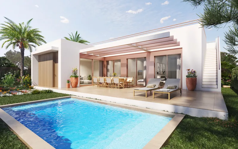 Villas con piscina en el golf resort Vistabella en Orihuela